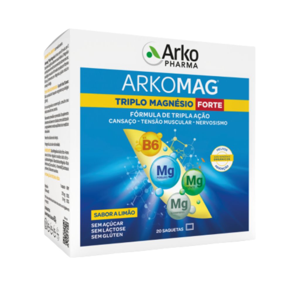 Arkomag Triplo Magnésio Forte SaqX20,   pó oral saqueta