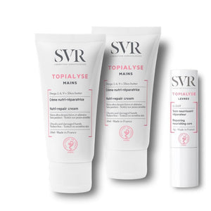 SVR Topialyse Creme Hidratante Mãos 2x50ml + Stick Labial