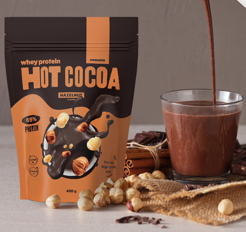 Prozis Cacau Quente com Proteína Whey 400 g - Avelã