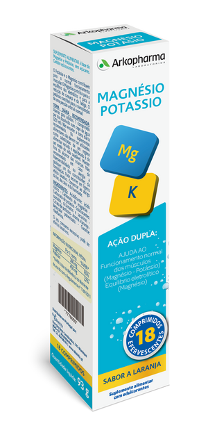 Arkopharma Magnésio + Potássio 18 Comprimidos Efervescentes Laranja