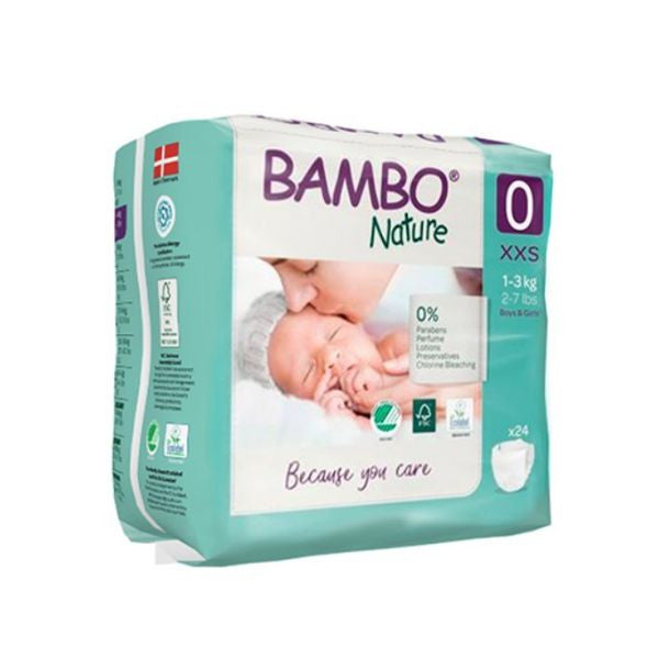 Bambo Nature Fralda Prematuro 1-3kg 24
