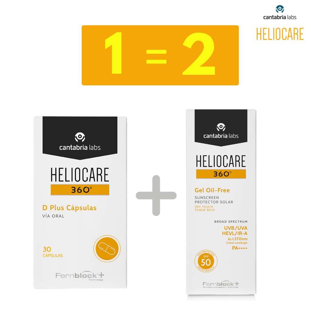 Pack Heliocare 360º D Plus 30 Cápsulas + OFERTA Heliocare 360 gel oil-free FPS50 - 50 ml
