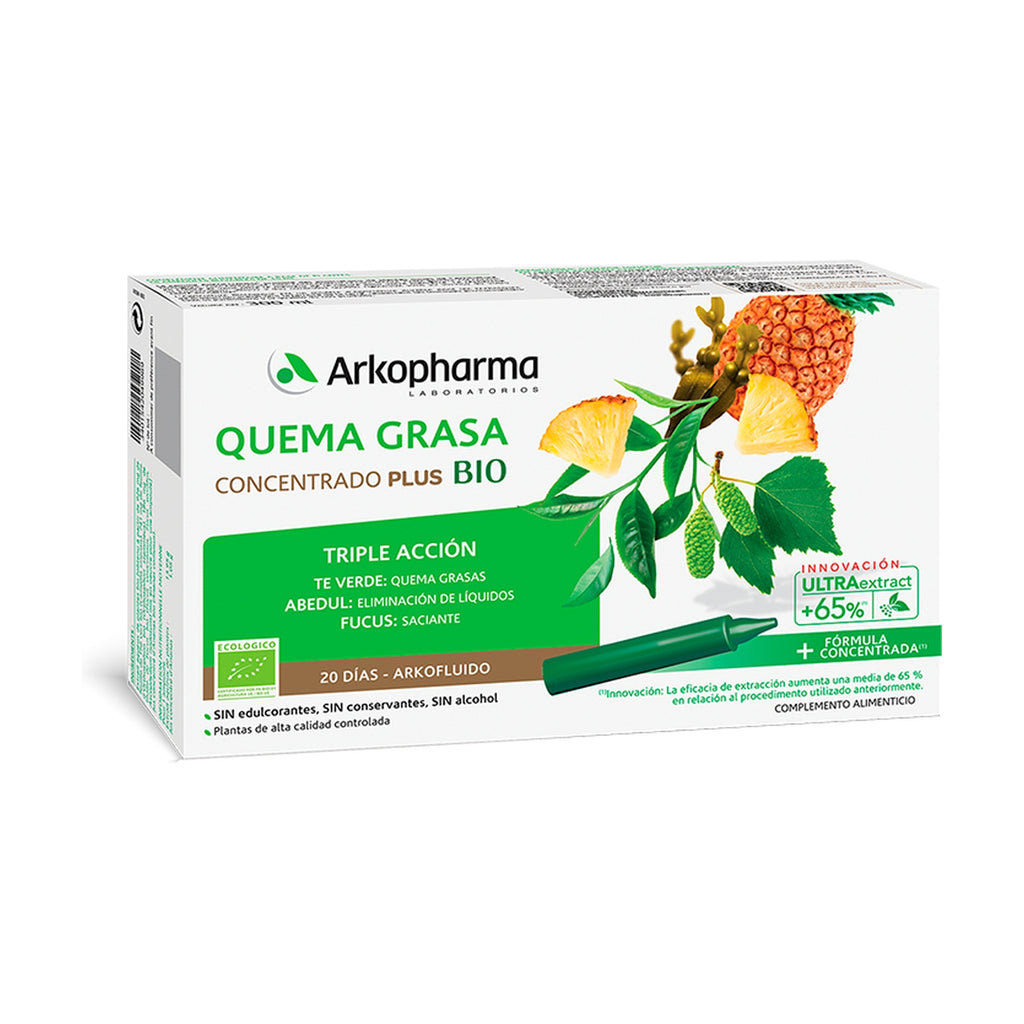 Arkopharma Arkofluido Queima Gordura Concentrado Plus Bio - 15ml (X 20 Monodoses Bebíveis) DUO C/ Desconto 50% 2ª Embalagem