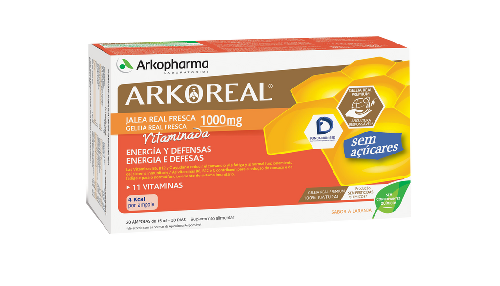 Arkopharma Geleia Real Arkoreal Sem Açúcar 20 Ampolas